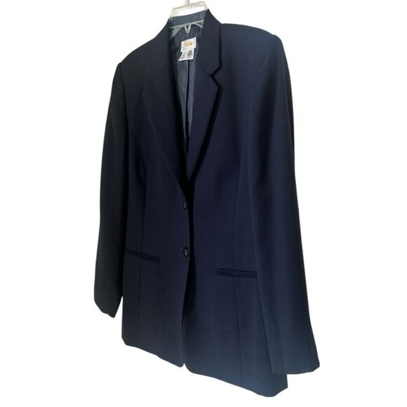 Talbots Women’s Navy Blue 100% Wool Fitted One Button Blazer Size 10 - Picture 3 of 12